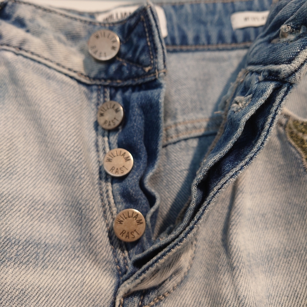 William Rast Blue Straight Leg Jeans with Artistic Details - Picture 7 of 7